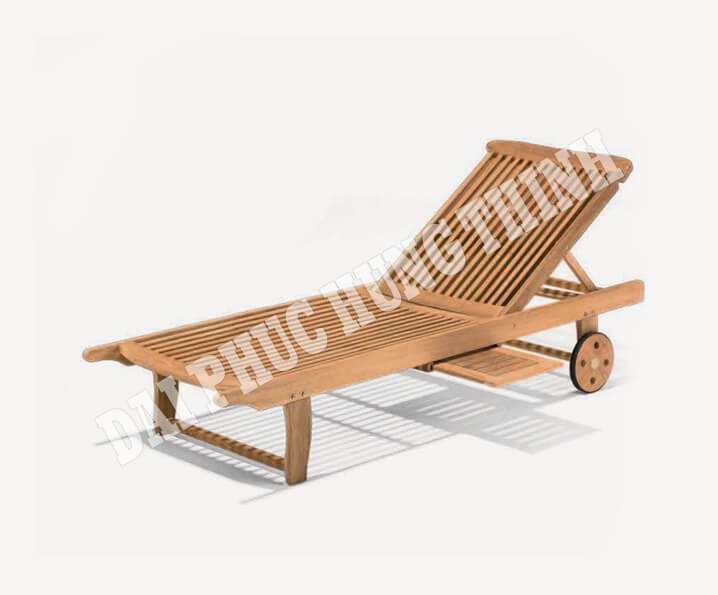 Bahamas sunlounger with slide table